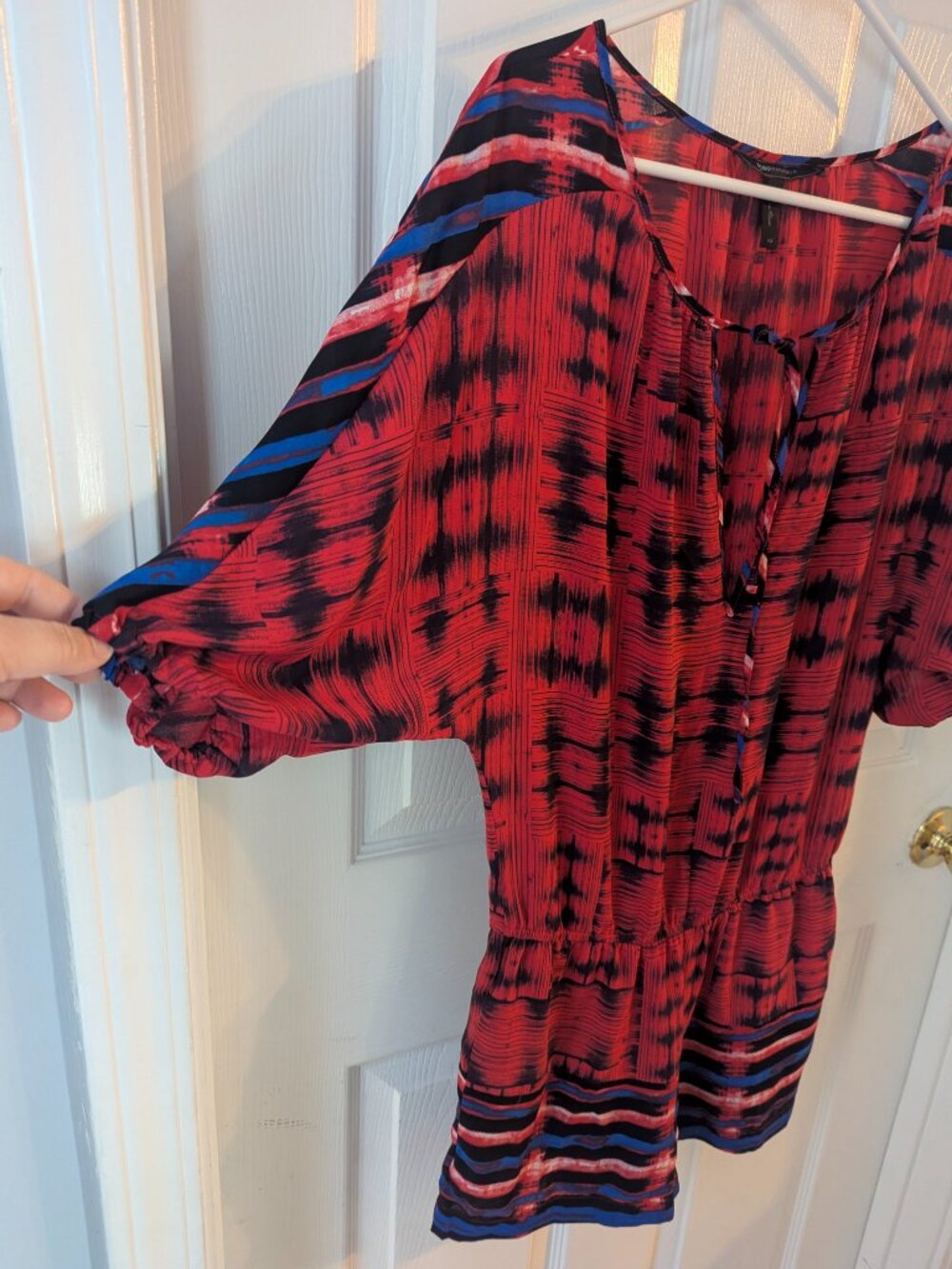 NBCBG Maxazria red black and blue romper - xs - Picture 2 of 7
